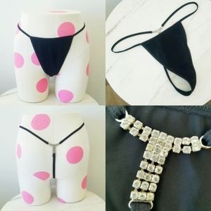 Victoria's Secret Vintage Very Sexy Rhinestone Crystal Element Thong Panty NWT